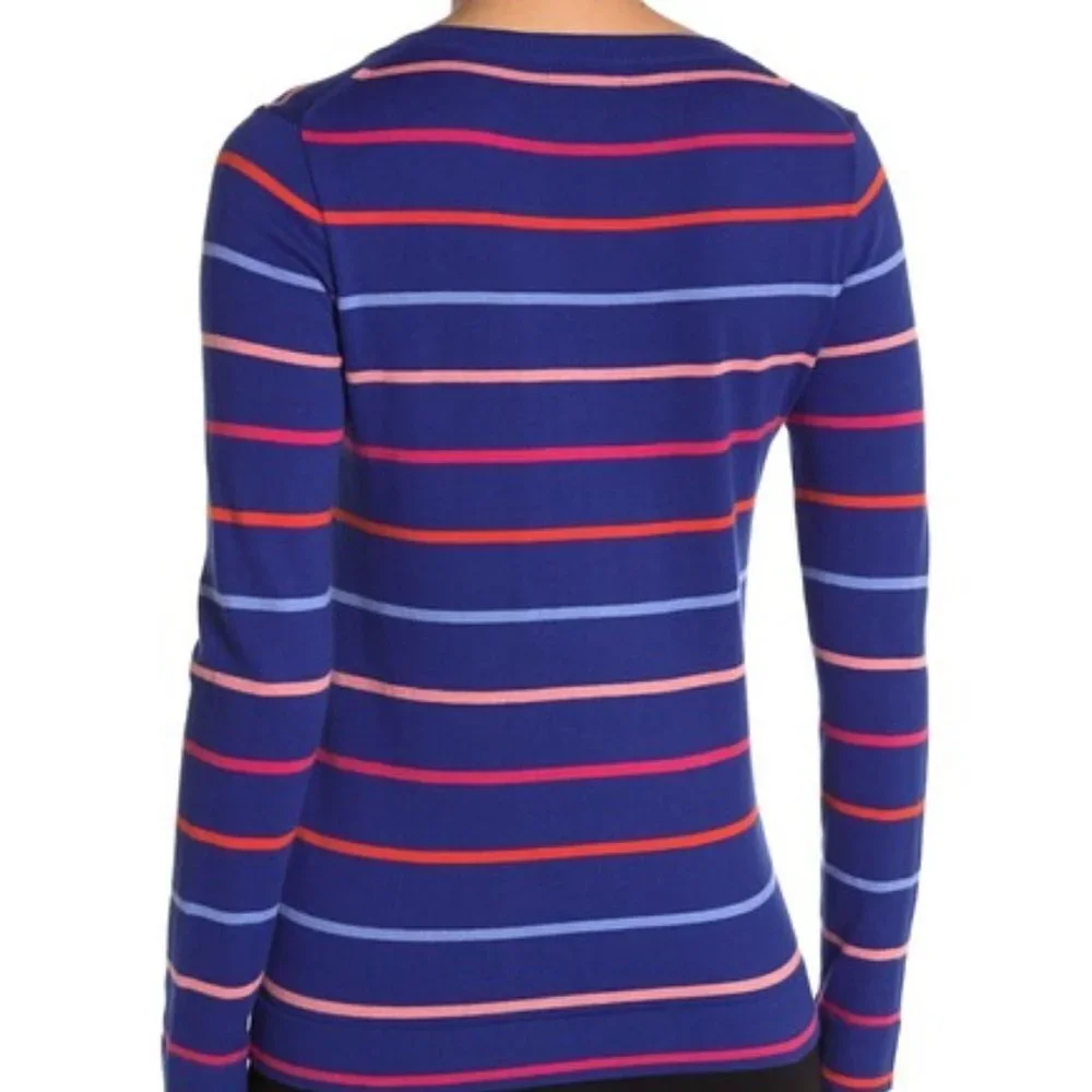 J.Crew Multicolor Stripe Print Indigo Sweater